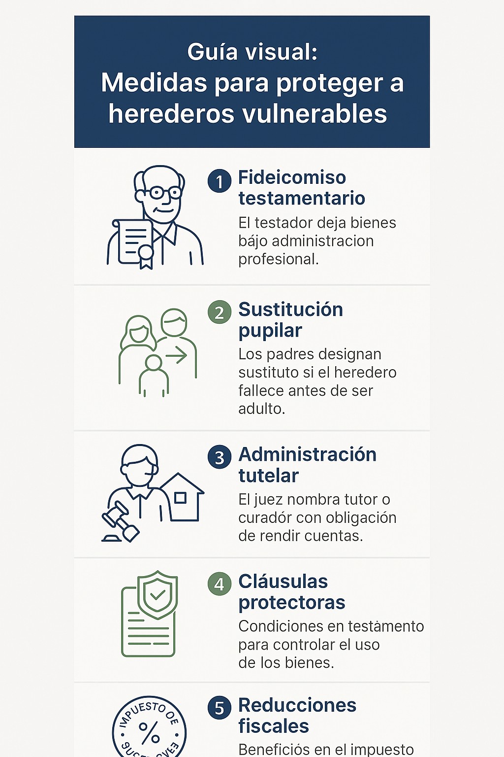 Medidas para proteger a herederos vulnerables